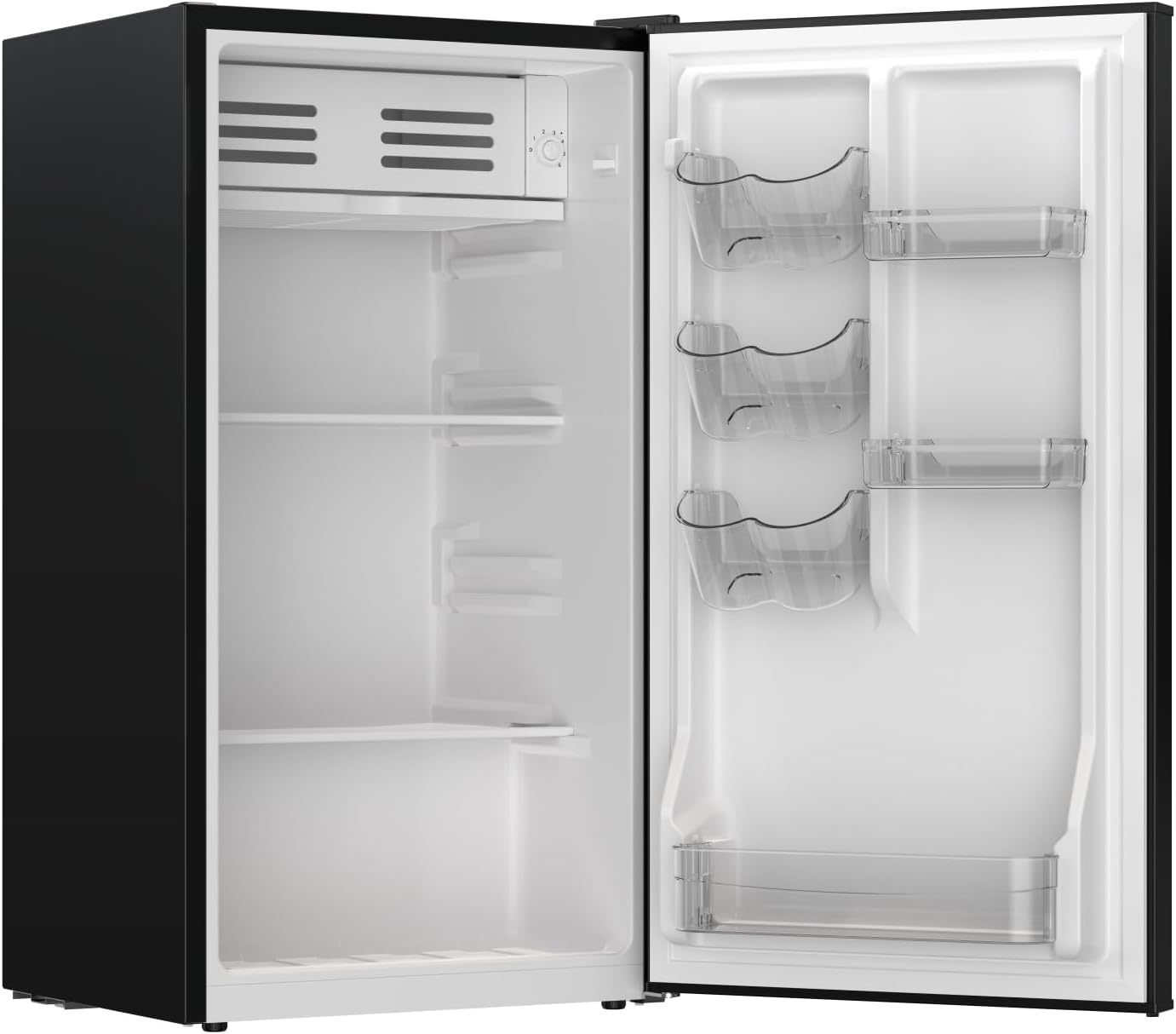 Frigidaire Retro Mini Fridge, 3.1 cu. ft., Energy Saving, Adjustable Thermostat, Dorm/Office/RV/Garage, Black–Rose Gold