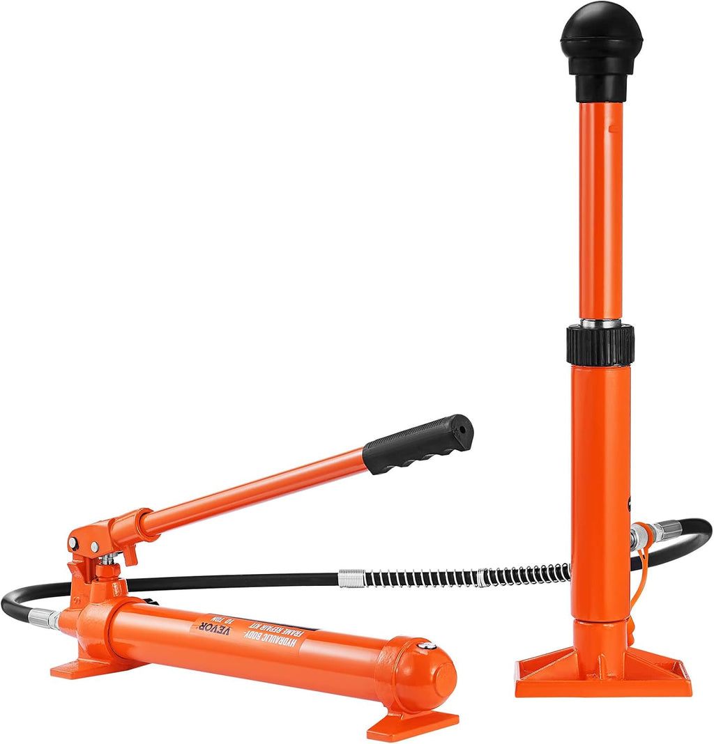 VEVOR 10 Ton Porta Power Kit, Hydraulic Ram with Pump, Car Jack with 4.6 ft/1.4 m Oil Hose, Bent Frame Repair Tool with Storage Case for Automotive, Garage, Heavy Equipment, Mechanic (22046 LBS)