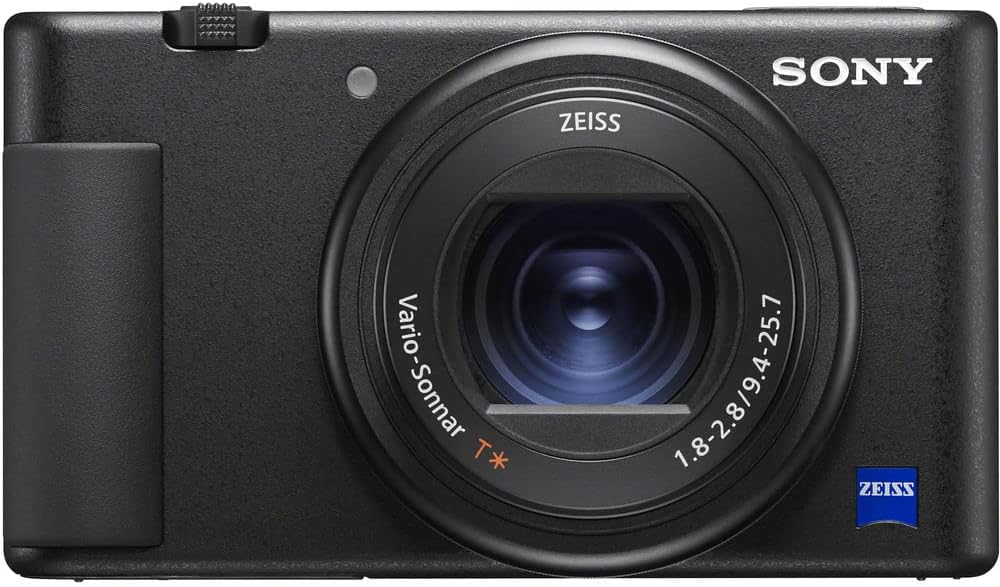 Sony ZV-1 Digital Vlogging Camera Black (DCZV1/B) – 20.1 MP 1' Sensor, 24–70 mm ZEISS Lens, 4K HDR Video, Flip Screen w/ 64GB Card, Deluxe Soft Bag, Flex Tripod, Memory Card Wallet, Cleaning Kit