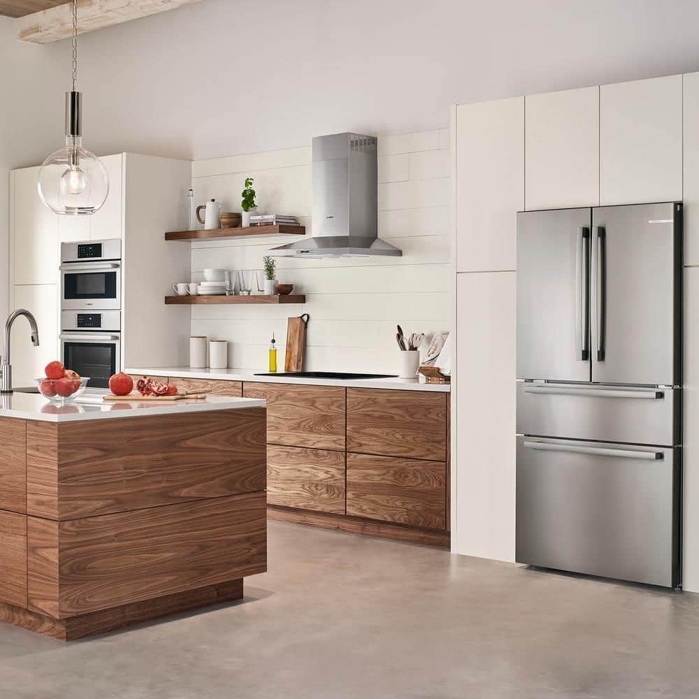 Bosch 800 Series B36CL80SNS 36 Inch Smart Freestanding Counter Depth 4 Door French Door Refrigerator with 20.5 cu. ft. Total Capacity in Stainless Steel (Bar Handle)