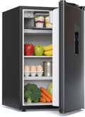 COWSAR 4.4 Cu.Ft Dorm Fridge with Freezer, Single Reversible Door Apartment Refrigerator with Water Dispenser, Adjustable Thermostat, Commercial Compact Fridge for Bedroom Dorm Office Kitchen, Black