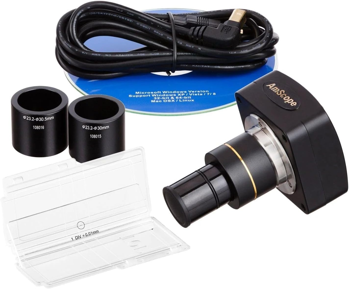 AmScope - 3.5X-180X Trinocular Stereo Microscope with 4-Zone 144-LED Ring Light and 10MP Camera - SM-4TZZ-144A-10M