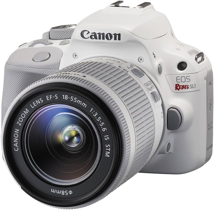 Canon EOS Rebel SL1 Digital SLR with EF-S 18-55mm is STM Lens (White)