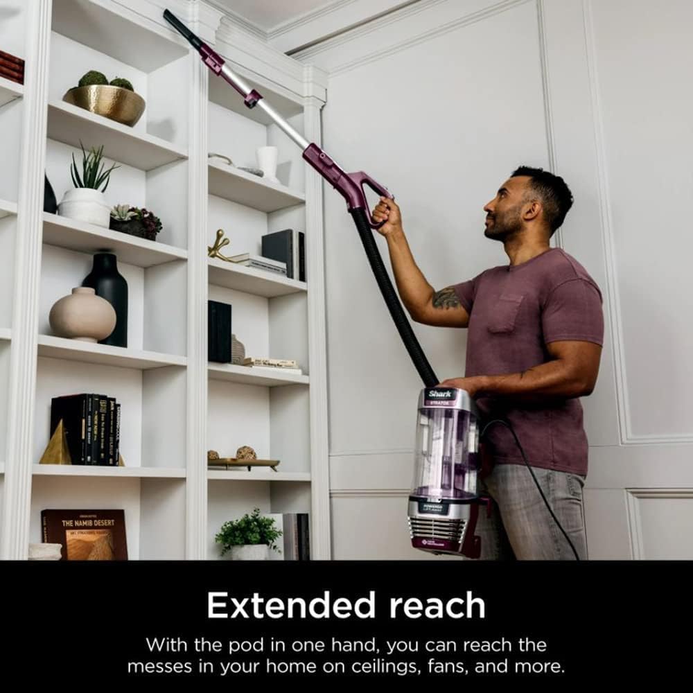 Shark AZ3000 Stratos Powered Lift-Away Upright Vacuum with DuoClean PowerFins HairPro, Self-Cleaning Brushroll Odor Neutralizer TechnologyQ (Renewed)