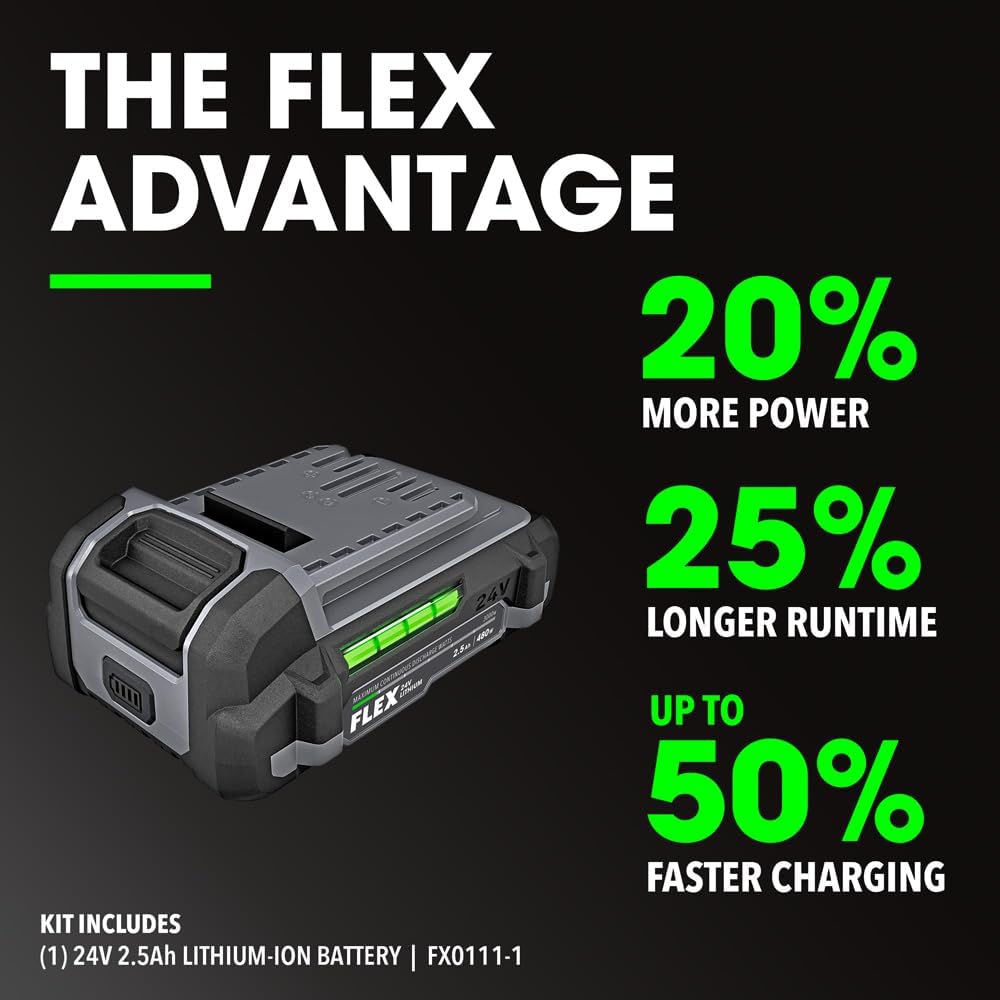 FLEX 24V Brushless Cordless 1/4-Inch Hex Compact Impact Driver Self-Tapping Screw Mode Kit with 2.5Ah Lithium Battery and 160W Fast Charger - FX1331-1A