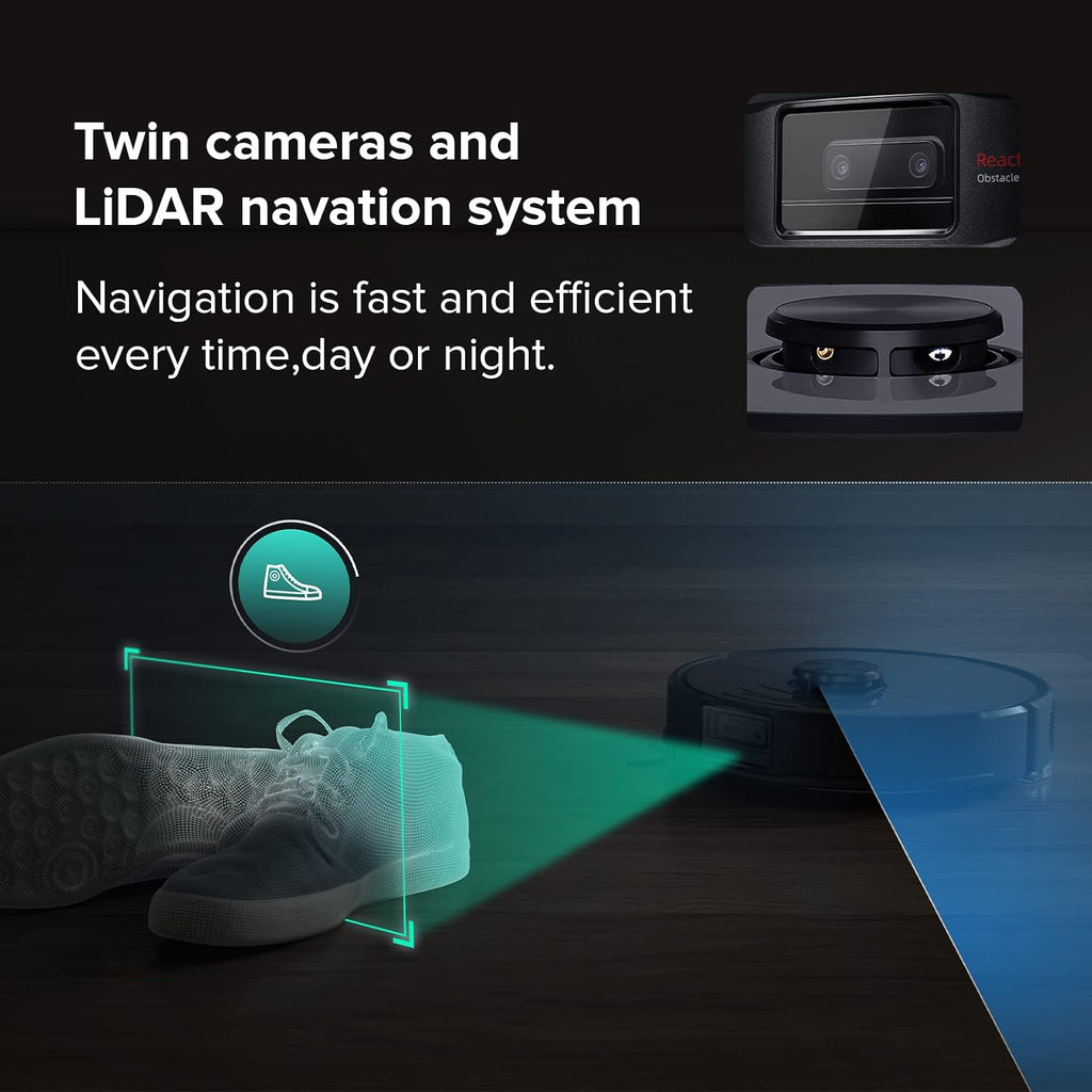 roborock S6 MaxV Robot Vacuum and Mop with Dual Cameras, Recognize and Avoids Obstacles, 2500Pa Strong Suction, Smart Mapping, Advanced Night Vision, Good for Pet Hair