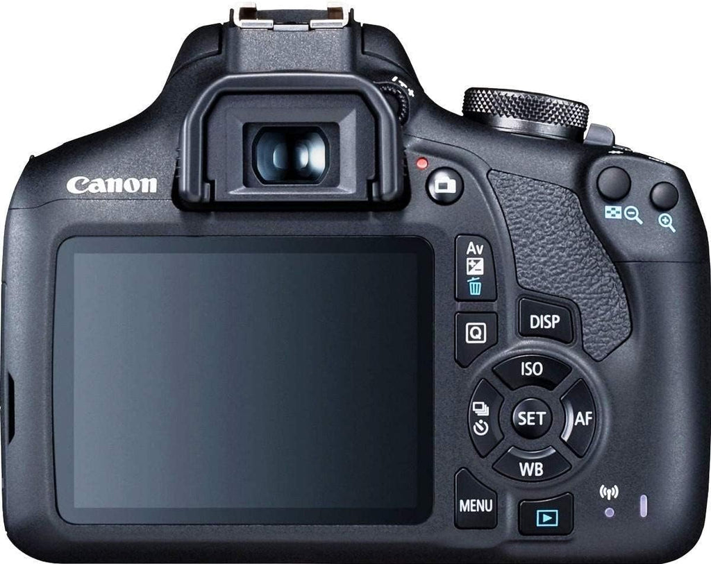 Canon EOS 2000D (Rebel T7) DSLR with 18-55mm Lens 3 Lens Kit Bundled with 64GB Memory Card, Extra Battery, 3PC Filter Kit, Tripod, Case + Complete Photo Bundle - International Model, Black (Renewed)