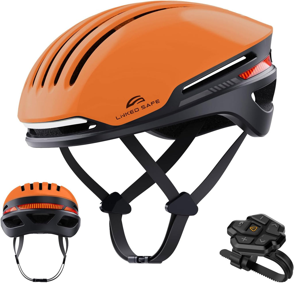 Bike Helmet with Bluetooth, Smart Bike Helmet for Adults Men Women with Built-in Speakers, Auto Brake Blinker, Front and Rear LED Turn Signals Remote Control, Smart Cycling Helmet.