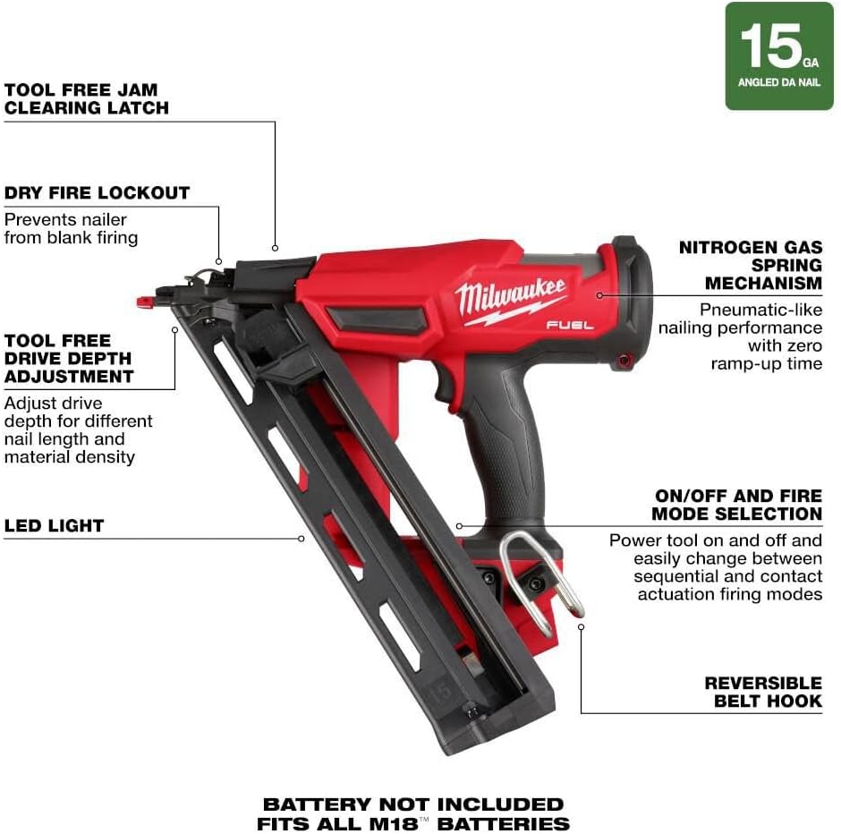 Milwaukee Electric - M18 Fuel. 15 Gauge Finish Nailer