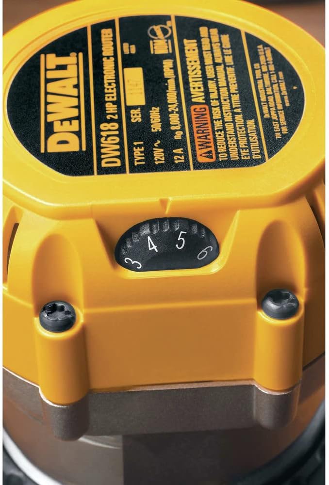 DEWALT Router, Fixed Base, 12-Amp, 24,000 RPM Variable Speed Trigger, 2-1/4HP, Corded (DW618)