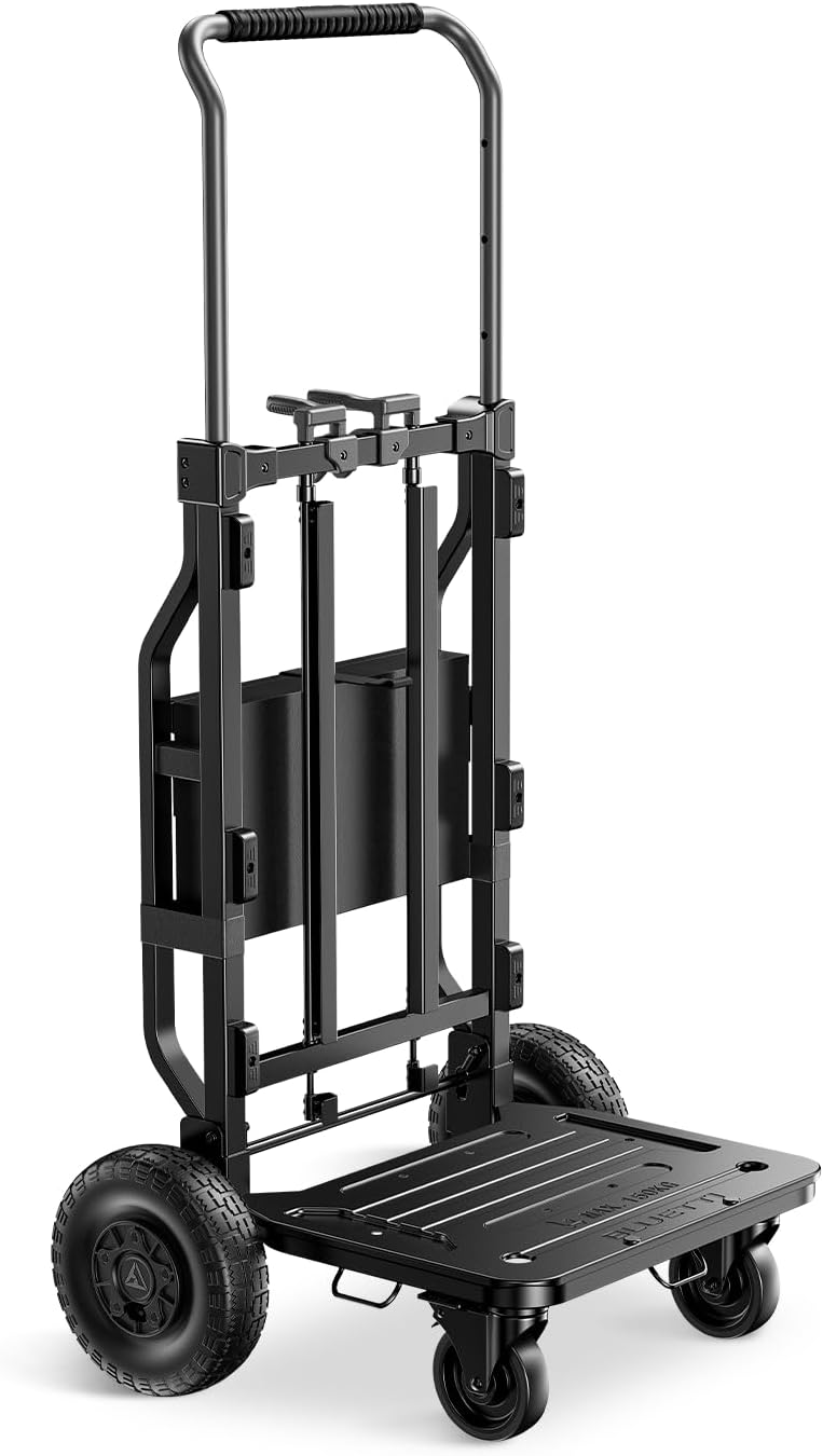 BLUETTI Foldable Trolley, 330lbs Heavy-Duty Transport, 5' Swivel & 10' Pneumatic Wheels, Compact Foldable Design for Apex 300 & B300K, Off-Grid Power Station Mobility Solution