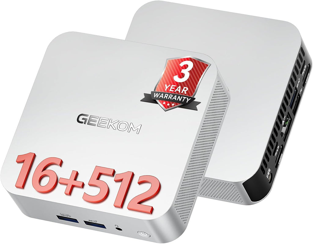 GEEKOM A5 Pro Efficient Mini PC,with AMD Ryzen-5 7430U, 16GB RAM＆512GB SSD|3 Year Warranty|Multi-Screen Collaboration|Win11 Pro|8K Graphic Design|Wi-Fi 6|BT 5.2|6xUSB|SD Slot|Office＆Home Must Have