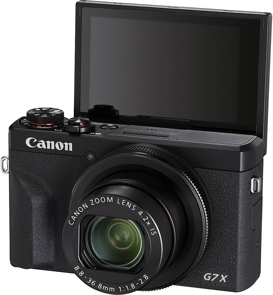 Canon PowerShot G7 X Mark III Digital Camera (Black) with Accessory Bundle - Includes: SanDisk Ultra 64GB SDXC Memory Card, Replacement Battery, Full Size Tripod, Carrying Case & More (Renewed)