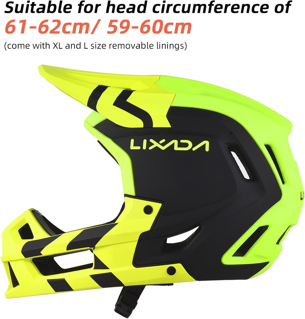 Lixada Adult Bike Helmet Full Face Mountain Bike Helmet Lightweight Bicycle Helmet Adult Cycling Helmet for Men Women 59-62CM