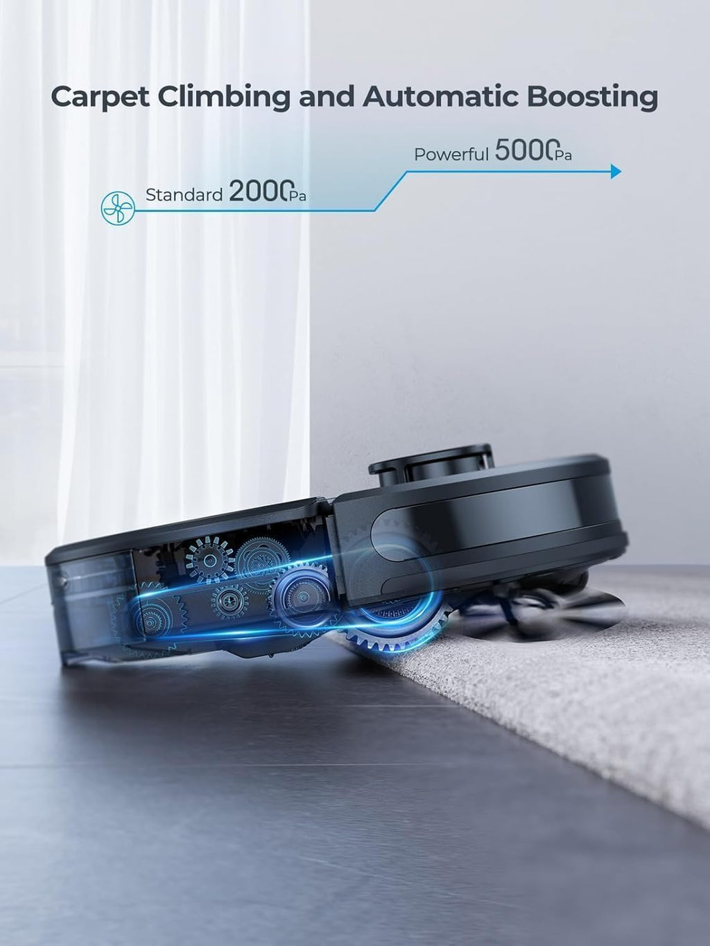 Robot Vacuum and Mop Combo, 5000Pa Robotic Vacuum with Self Emptying Dock for 60 Days, Smart Lidar Navigation Robot Vacuum Cleaner, Mapping, APP/Voice Control for Per Hair, Hard Floor and Carpet
