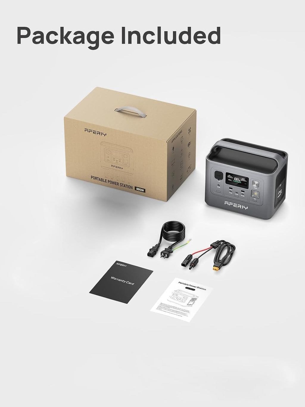 AFERIY Portable Power Station 800W(1600W Peak) Output, With Bidirectional Inversio, 512Wh LiFePO4 Battery, 10ms UPS Pure Sine Wave 200W Max Solar Input Generator for Camping, CPAP, Emergency