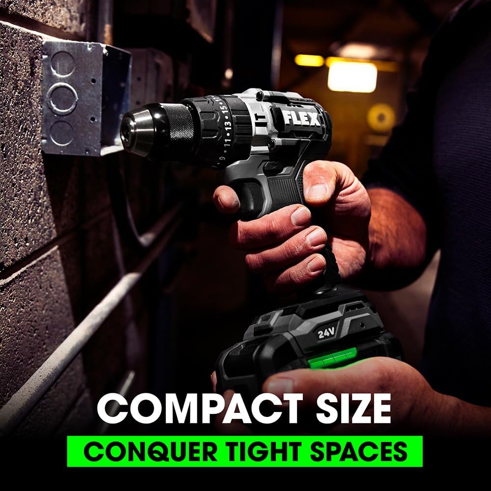 FLEX 24V Brushless Cordless 1/2-Inch 750 In-Lbs Torque 2-Speed Hammer Drill Tool Only, Battery and Charger Not Included - FX1251-Z