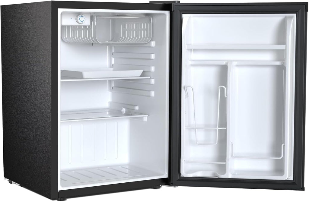Antarctic Star 2.56 Cu.Ft. Mini Fridge with Freezer, Small Refrigerators with Adjustable Thermostat, Low Noise, Energy Saving, Compact Refrigerators for College Dorm, Office, Bedroom, Stainless Steel