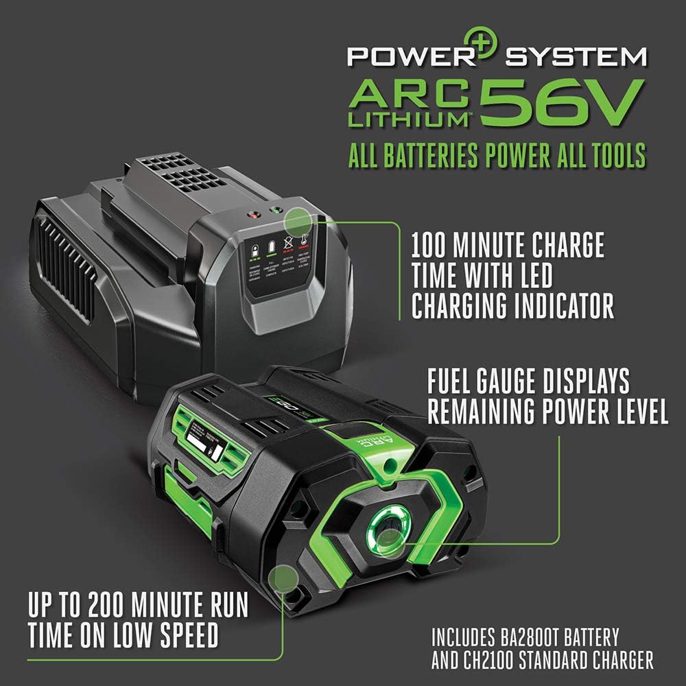 EGO POWER+ Leaf Blower, Cordless Electric 650 CFM, Includes 56V 5.0Ah Battery and Charger - LB6504
