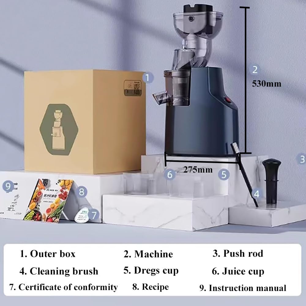 150w Centrifugal Juicer Large,Cold Press Juicer With 3.54 Inch Feed Chute,Plug-In Design,360° Self Feeding Professional Masticating Juicer,For Whole Fruit,Easy To Clean