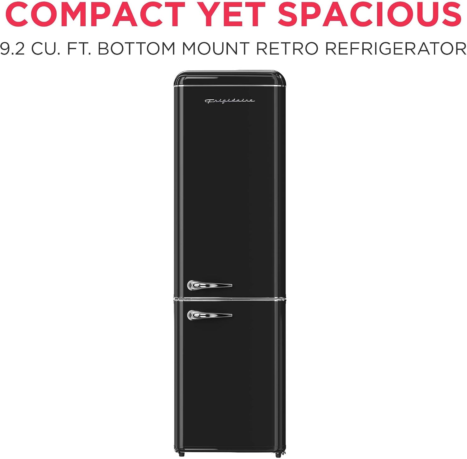 Frigidaire Retro 9.2 Cubic Foot Fridge with Bottom Mount Freezer, 9.2 cu. ft, Black