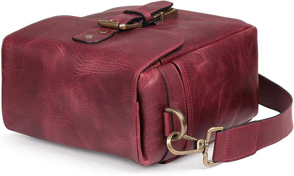 MegaGear Genuine Leather Camera Messenger Bag Mirrorless Portable electronic device cover