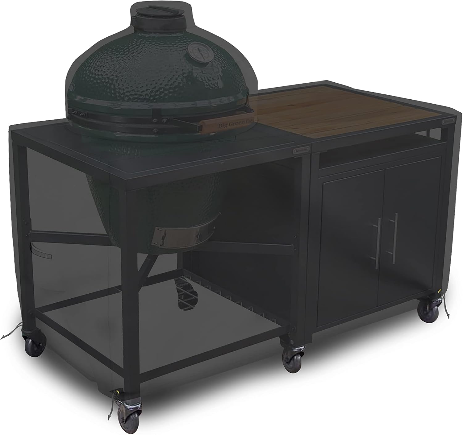 Covers & all Big Egg Grill Cover, 12 Oz Waterproof UV & Weather Resistant, PVC Coated Outdoor Cover with Air Vents & Drawstrings (60' L x 36' D x 50' H, Black)