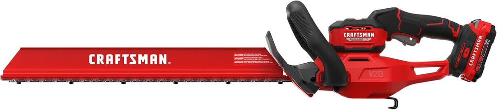 CRAFTSMAN V20 22 in. Hedge Trimmer Cordless with 2Ah Battery and Charger, Lightweight Brushless RP Bush Trimmer with Hedge Sweep Attachment, Longer Runtime, Up to 2X More Power (CMCHT830D1)