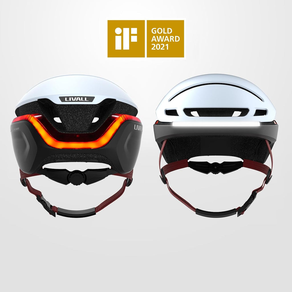 LIVALL EVO21 Smart Bike Helmet with Light, Smart Helmet with Wide-Angle Light | Turn Signals | Brake Warning Light | Fall Detection, Bike Helmets for Men Women, Bicycle Helmet for Urban Commuter