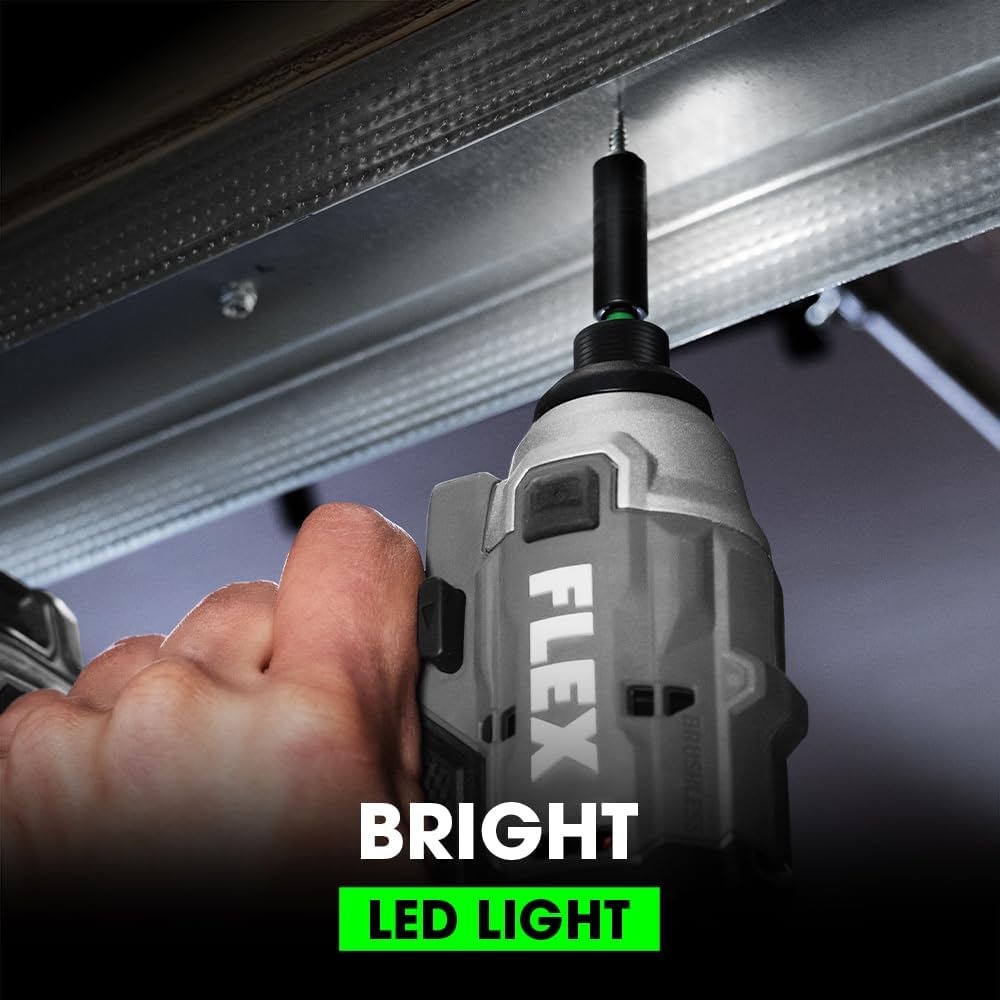 FLEX 24V Brushless Cordless 1/4-Inch Hex Compact Impact Driver Self-Tapping Screw Mode Kit with 2.5Ah Lithium Battery and 160W Fast Charger - FX1331-1A