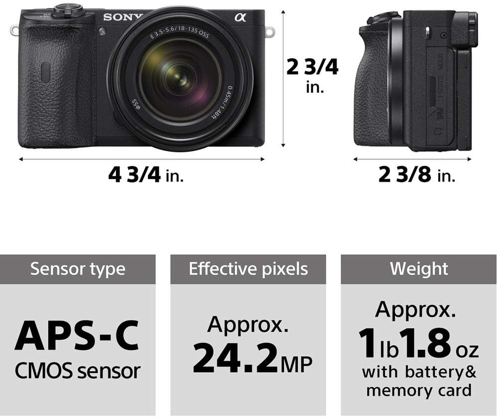 Sony Alpha A6600 Mirrorless Camera with 18-135mm Zoom Lens