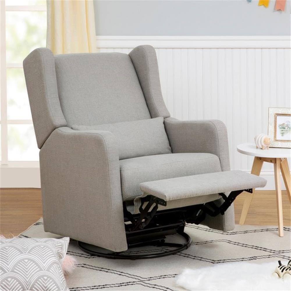 DaVinci Carter's Arlo Glider Recliner Nursery Chair - Water & Stain Resistant Glider Rocking Chair for Nursery - GREENGUARD Gold, FSC & Certi-PUR US Certified - Cozy Swivel Rocker Recliner - Grey