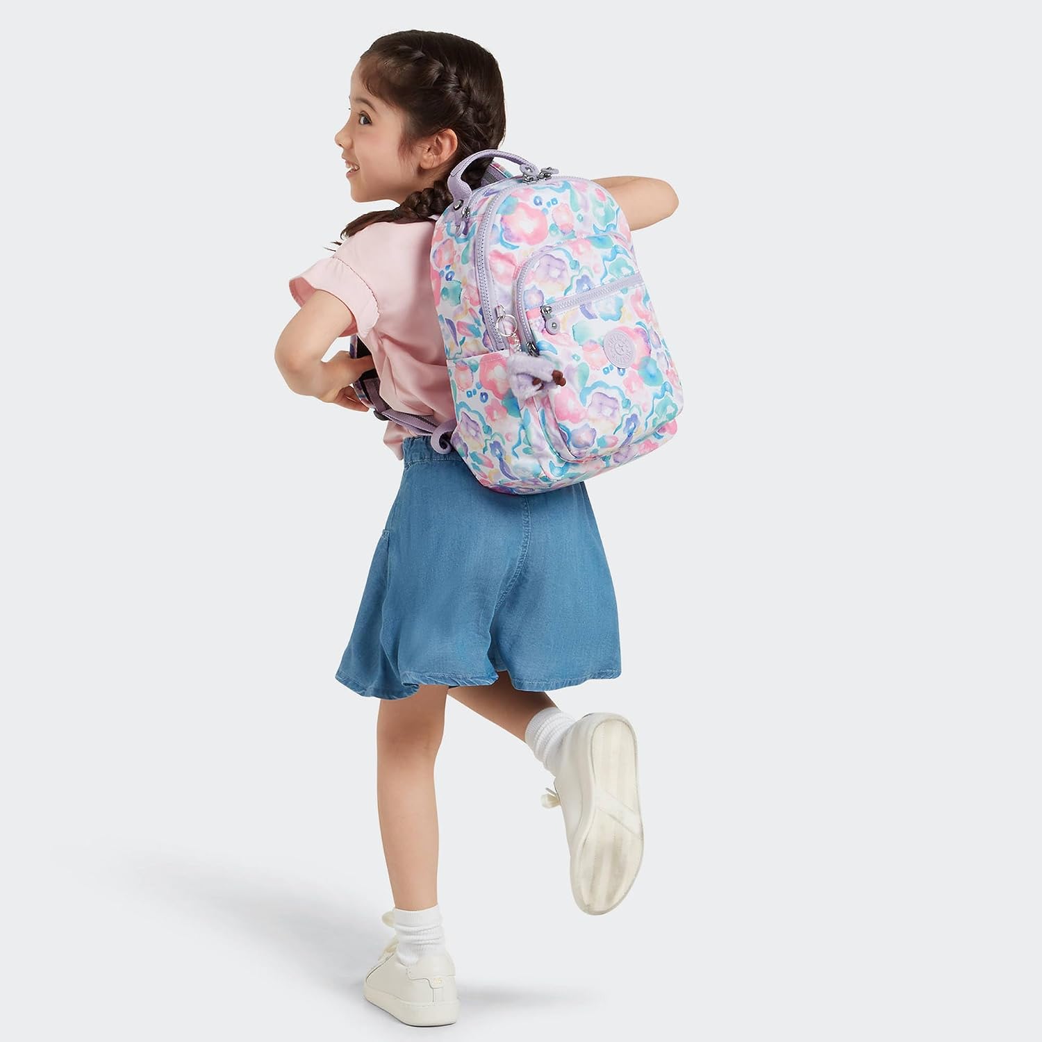 Kipling Seoul Small Tablet Backpack Aqua Flowers One Size