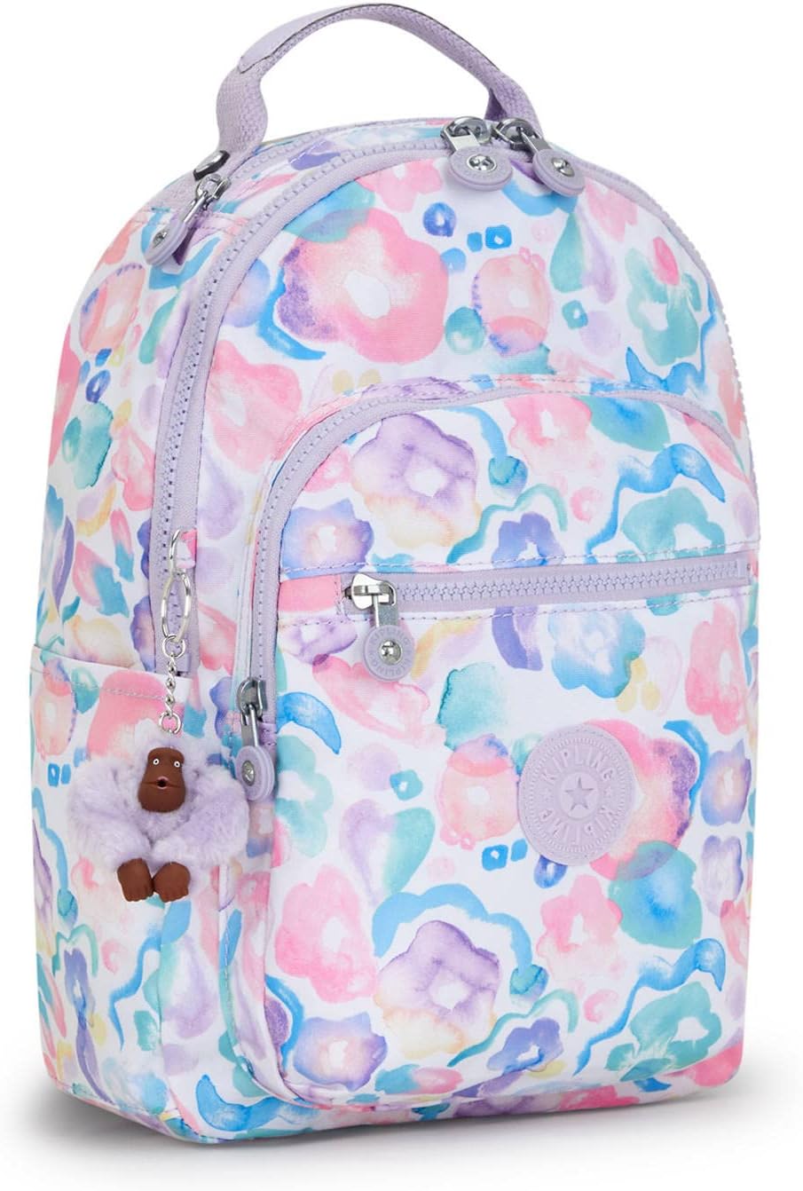 Kipling Seoul Small Tablet Backpack Aqua Flowers One Size
