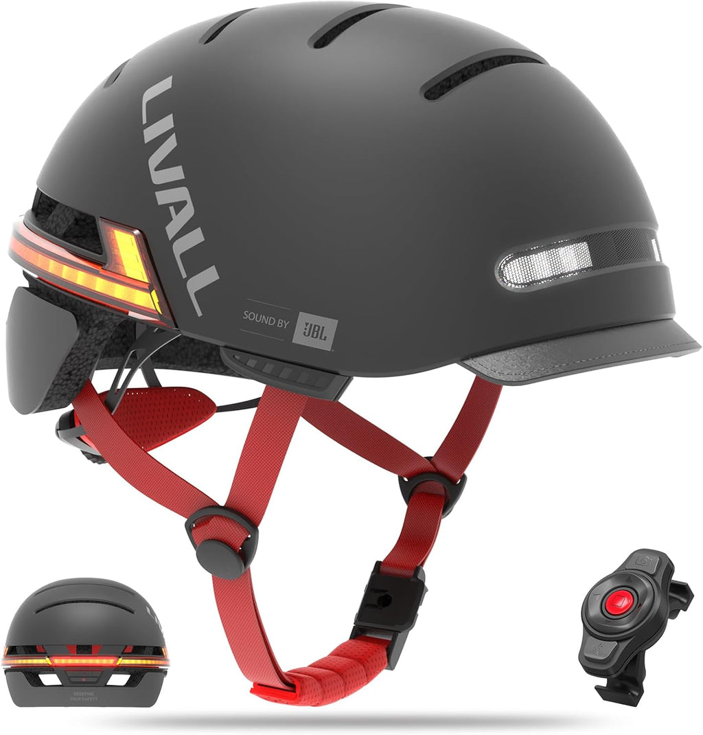 LIVALL BH51M NSO Smart Bluetooth Bike Helmet with Speakers & Built-in Microphone, CE CPSC Certified, Bicycle Helmet with Smart Turn Signals, Fall Detection, Bike Helmet with Visor for Adults Men Women