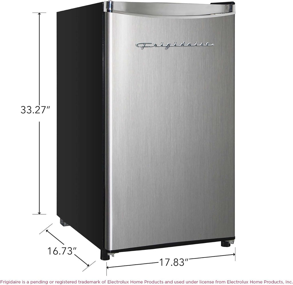 Frigidaire EFR323 3.2 cu ft Compact Fridge, Mini Refrigerator, Stainless Steel, Platinum Series