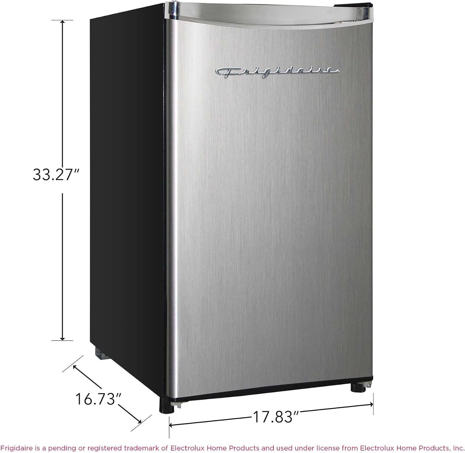 Frigidaire EFR323 3.2 cu ft Compact Fridge, Mini Refrigerator, Stainless Steel, Platinum Series