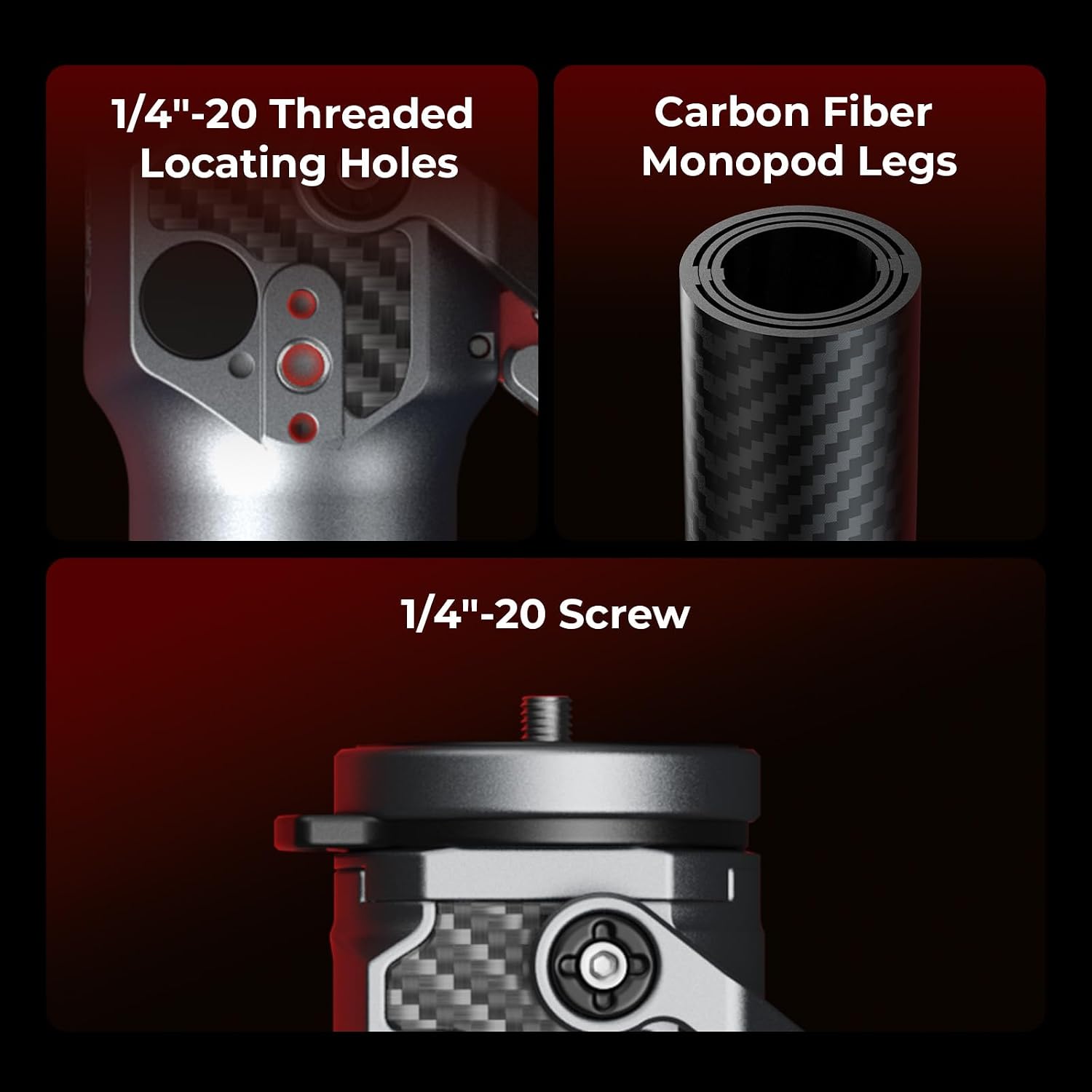 SmallRig 166.5cm / 65.6' Carbon Fiber Monopod for Camera, Compact Camera Monopod with One-Touch Height Adjustment, Max. 5kg Playload Ball Head, Storage Size of 68cm / 26.8', Weighs 1.72kg / 3.8lb