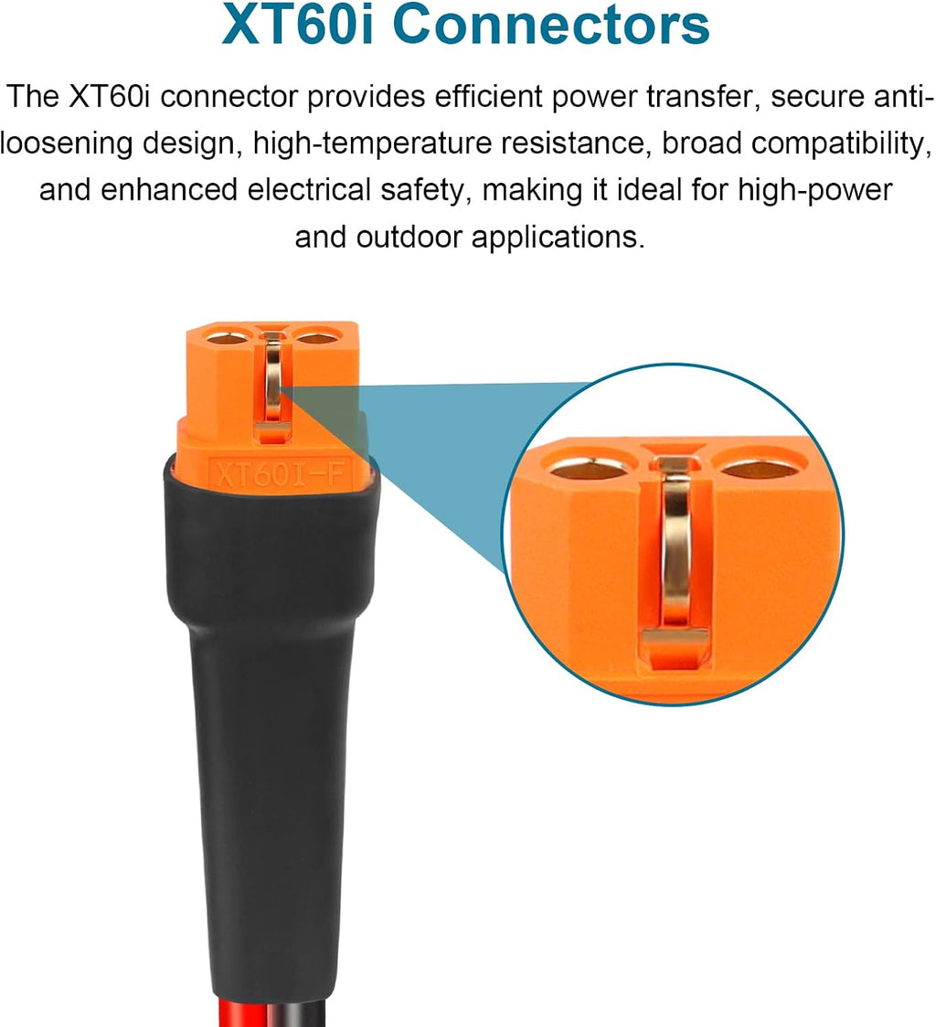 XRDS -RF 100FT 10AWG Solar Adapter Cable to XT60i - Tinned Copper Wire with PVC Jacket, XT60i Solar Extension Cable for Power Station and Portable Generator