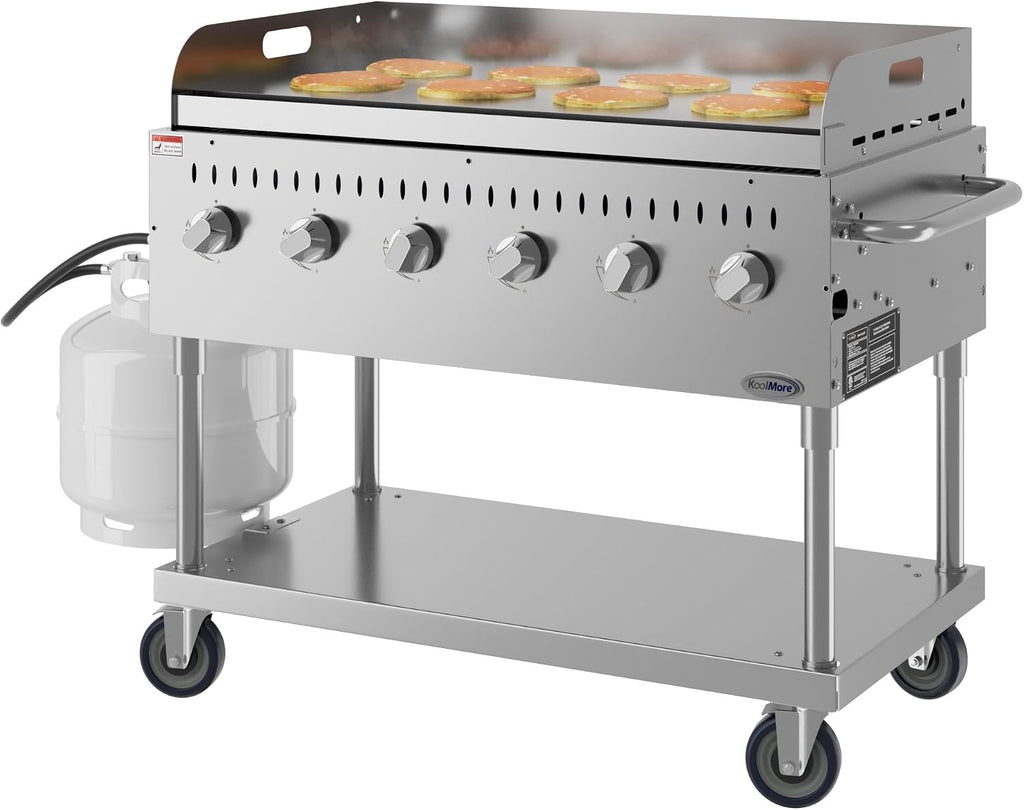 48 in. Commercial Outdoor Propane Gas Grill with Griddle, ETL Listed in Stainless-Steel (CGKIT4-48G)