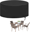 Garden Table Cover Heavy Duty 138' D x 39' H, Round Outdoor Dining Table Chair Set Covers, 100% Waterproof Outdoor Couch Cover, Large Outdoor Stacking Chairs Cover (350x98cm)