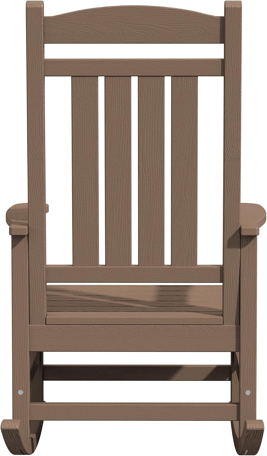 KINGYES Oversized Outdoor Rocking Chair Set of 2, High Density Polyethylene Patio Rocking Chairs with 330lbs Support for Adults, Brown