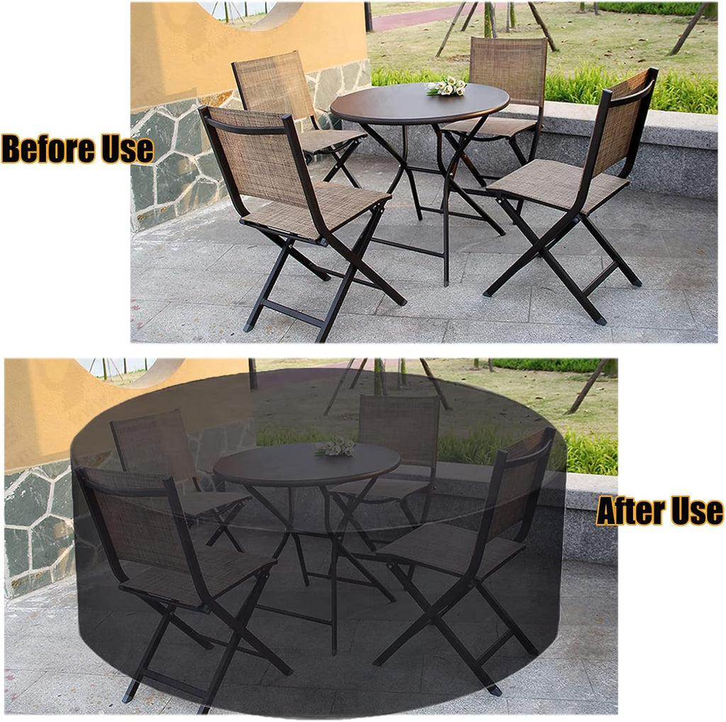 Table and Chairs Set Cover 122' D x 37' H, Outdoor Patio Furniture Covers, Waterproof BBQ Grill Cover, Dust Proof Sofa Cover Furniture Protective Cover (310x95cm)