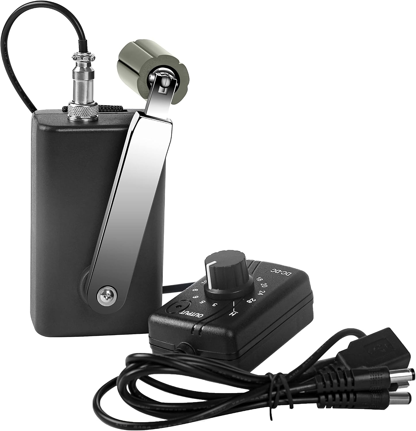 Hand Crank Generator High Power Charger for Outdoor Mobile Phone Computer Charging 30W / 0-28V with USB Plug (Black Generator + DC Regulator)