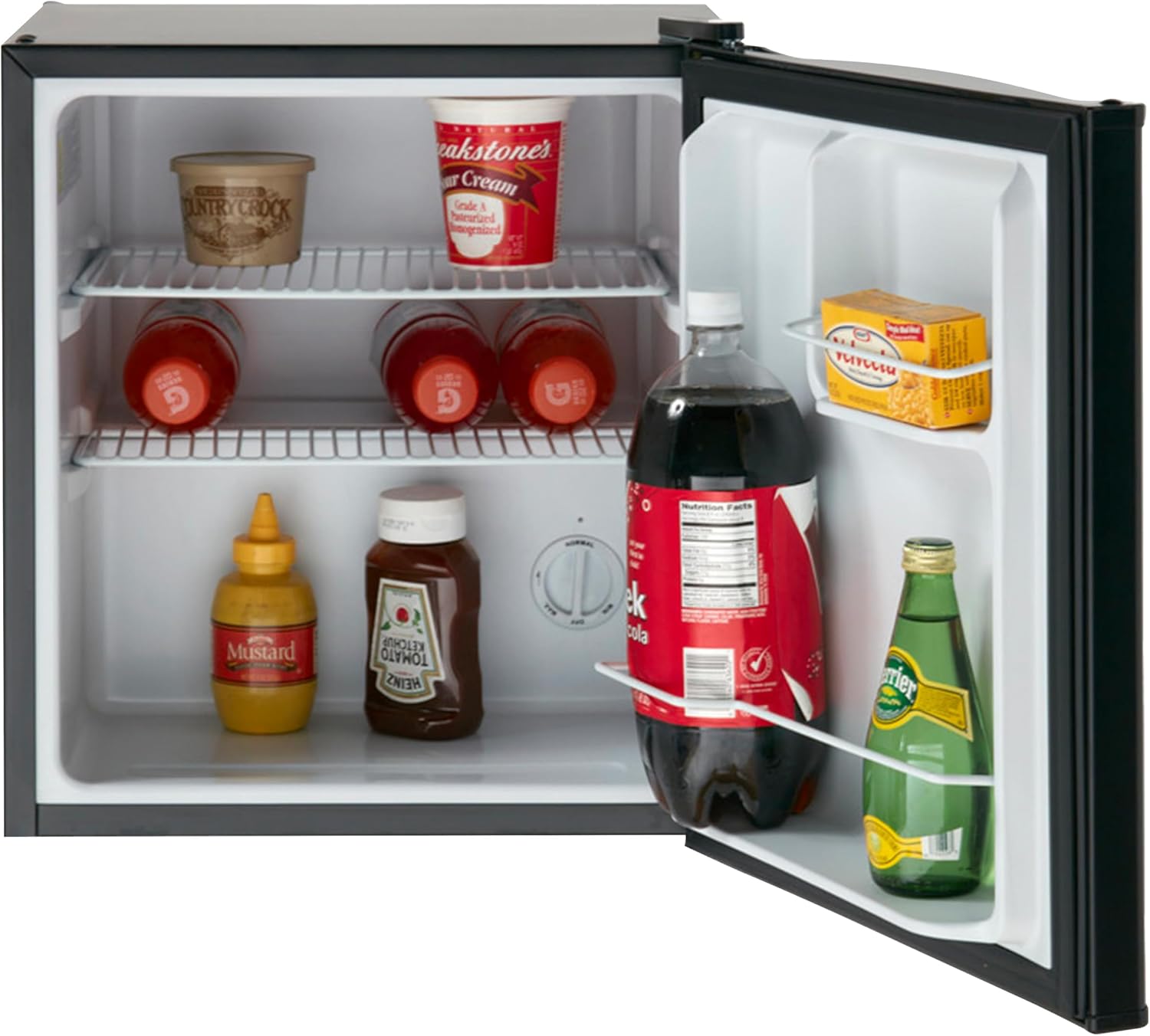 Avanti Mini Fridge Compact Refrigerator for Home Office or Dorm, Features Compressor Cooling Single Door Removable Shelves Automatic Defrost and Adjustable Temp Control, 1.7-Cu.Ft, Stainless Steel