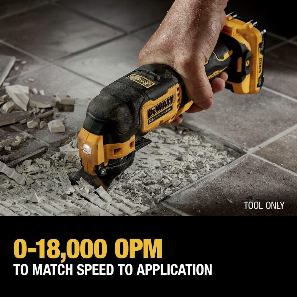 DEWALT XTREME 12V MAX Brushless Cordless Oscillating Tool with Blades and Adaptor, Bare Tool Only (DCS353B)