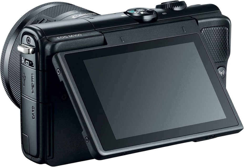 Canon EOS M100 Mirrorless Camera w/ 15-45mm Lens - Wi-Fi, Bluetooth, and NFC Enabled (Black) (2209C011)