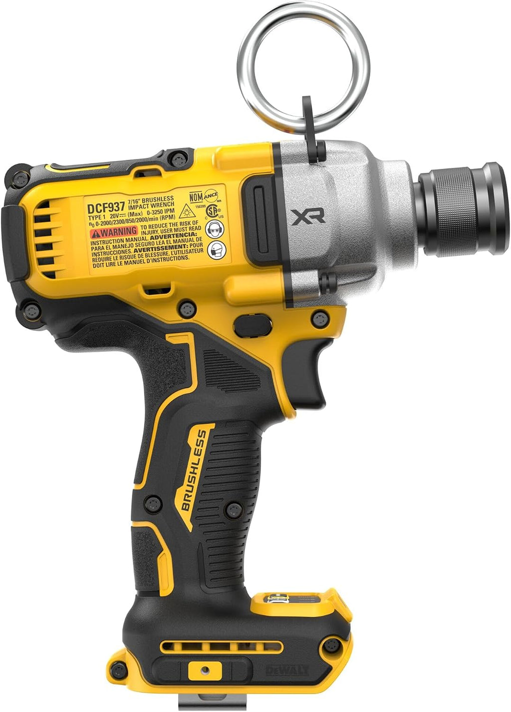 DEWALT 20V MAX XR Impact Wrench Cordless 7/16 inch Brushless Impact Gun, 4-Mode Speed Selection Including Timber Screw, Tool Only (DCF937B)