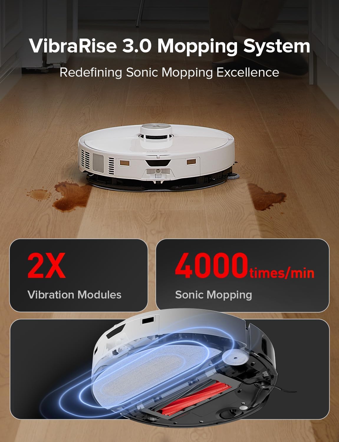 roborock S8 MaxV Ultra Robot Vacuum & Sonic Mop, 10000 Pa Suction, Corner to Edge Deep Cleaning, Hot Air Self-Drying, Auto Empty & Refill, Detergent Dispenser, Obstacle Avoidance,White