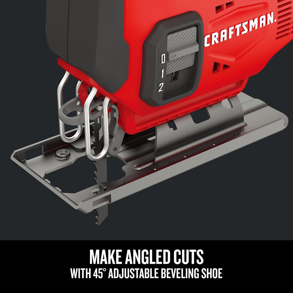 CRAFTSMAN V20 Cordless Jig Saw Kit, 3 Orbital Settings, Up to 2,500 SPM, Battery and Charger Included (CMCS600D1)